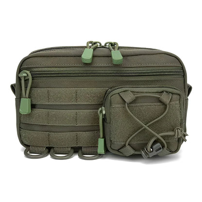 Tactical Molle Horizontal Admin Pouch – EMT EDC Utility Bag with Front Drawstring Pocket