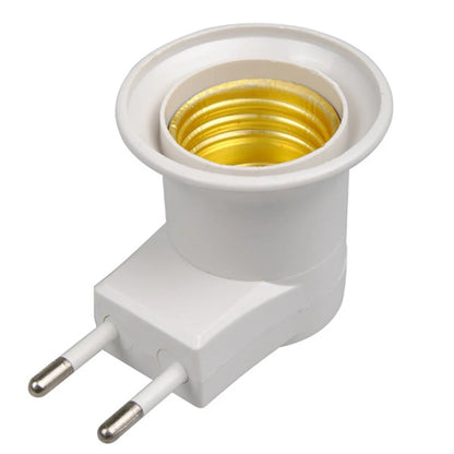 E27 LED Light Socket Adapter with ON/OFF Button Switch - AC Power 220V EU Plug Lamp Holder Bulb Converter