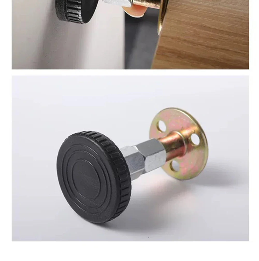 Adjustable Threaded Bed Shock Mount | Furniture & Cabinet Stabilizers | Self-Adhesive Headboard Stoppers