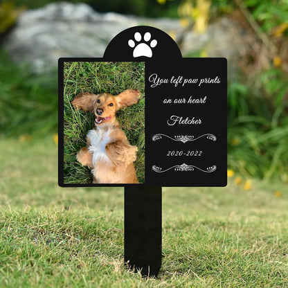 Personalized Pet Memorial Grave Marker – Dog Photo Memorial Stake for Outdoor Garden & Pet Loss Tribute