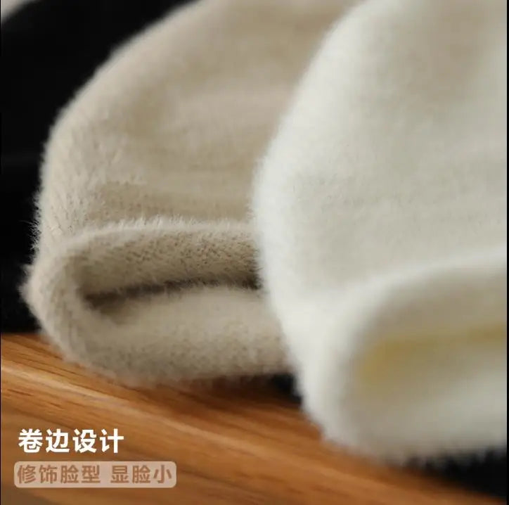 Y2K Cute Beanie Hat – Warm Japanese Knit for Autumn & Winter, Ear Protection, Tie Pullover Cap for Men & Women