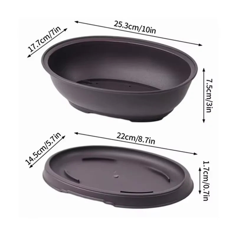 Purple Clay Succulent Plant Pots – Outdoor Garden Bonsai Planters, Rectangular & Square