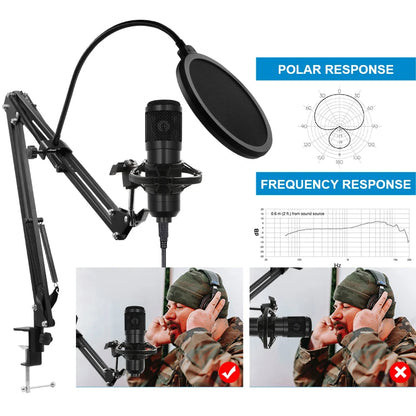 BM800 V8 Sound Card Set – Professional Condenser Microphone for Karaoke, Podcast Recording & Live Streaming