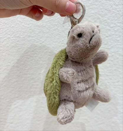 Jellycat Mr. Timmy Turtle Keychain – Cute Plush Pendant for Bags, Baby Doll Gift, Turtle Toy Key Ring