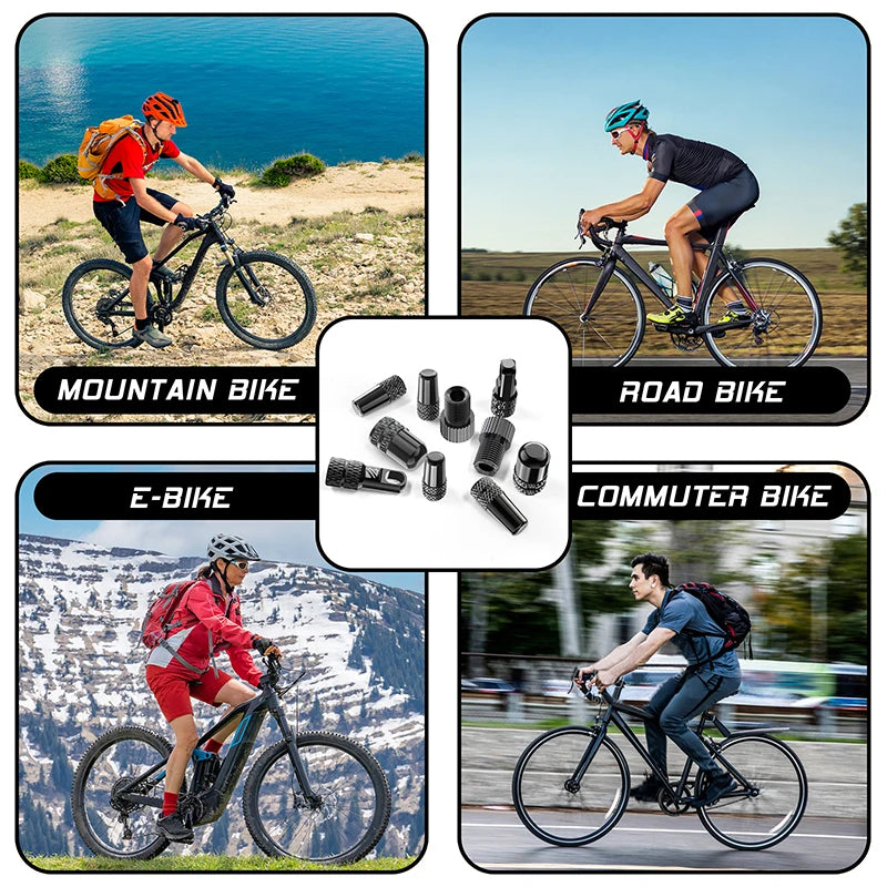 BUCKLOS F/V to A/V Valve Adapter – Aluminum Alloy Presta to Schrader Converter with Durable Bicycle Valve Cap