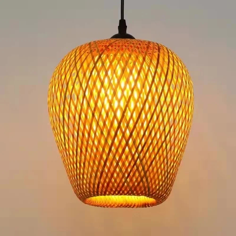 Hand Knitted Chinese Style Weaving Hanging Lamps - Bamboo Pendant Lamp - Restaurant & Home Decor Lighting Fixtures