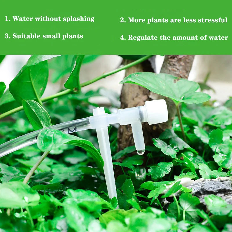 Garden Drip Irrigation Kit — Water-Saving Micro Dripper System with Regulating Valve and 4/7mm Hose for Potted Plants and Greenhouse
