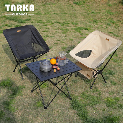 TARKA 2pcs Foldable Camping Chairs – Lightweight Folding Travel, Fishing, Backpacking, Garden & Balcony Seats