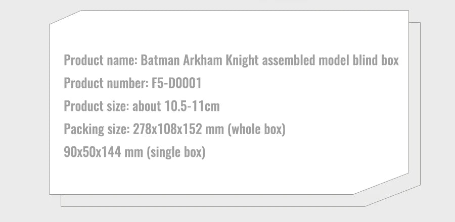 F5 Batman Arkham Knight Action Figures – 7 Styles, 10cm Blind Box Model Collectibles for Boys