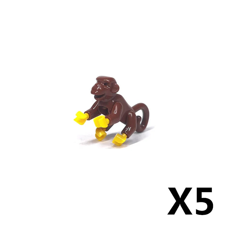 MOC Animal Scene Building Blocks – Zoo & Wildlife DIY Toy Bricks with Ducks, Cats, Dogs, Penguins, Eagles, Wolves, Bears, Deer, Sharks, Snakes, Mice, Sheep (K055)