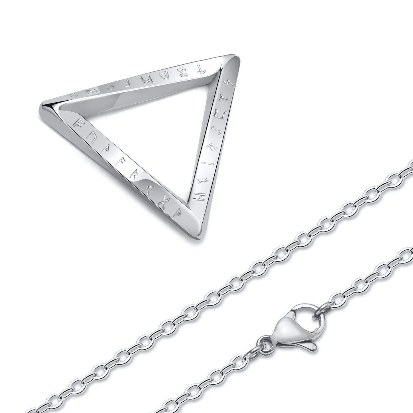 Vnox Norse Viking Pendant Necklace – Twisted Stainless Steel Mobius Triangle, Vegvisir & Valknut Geometric Charm