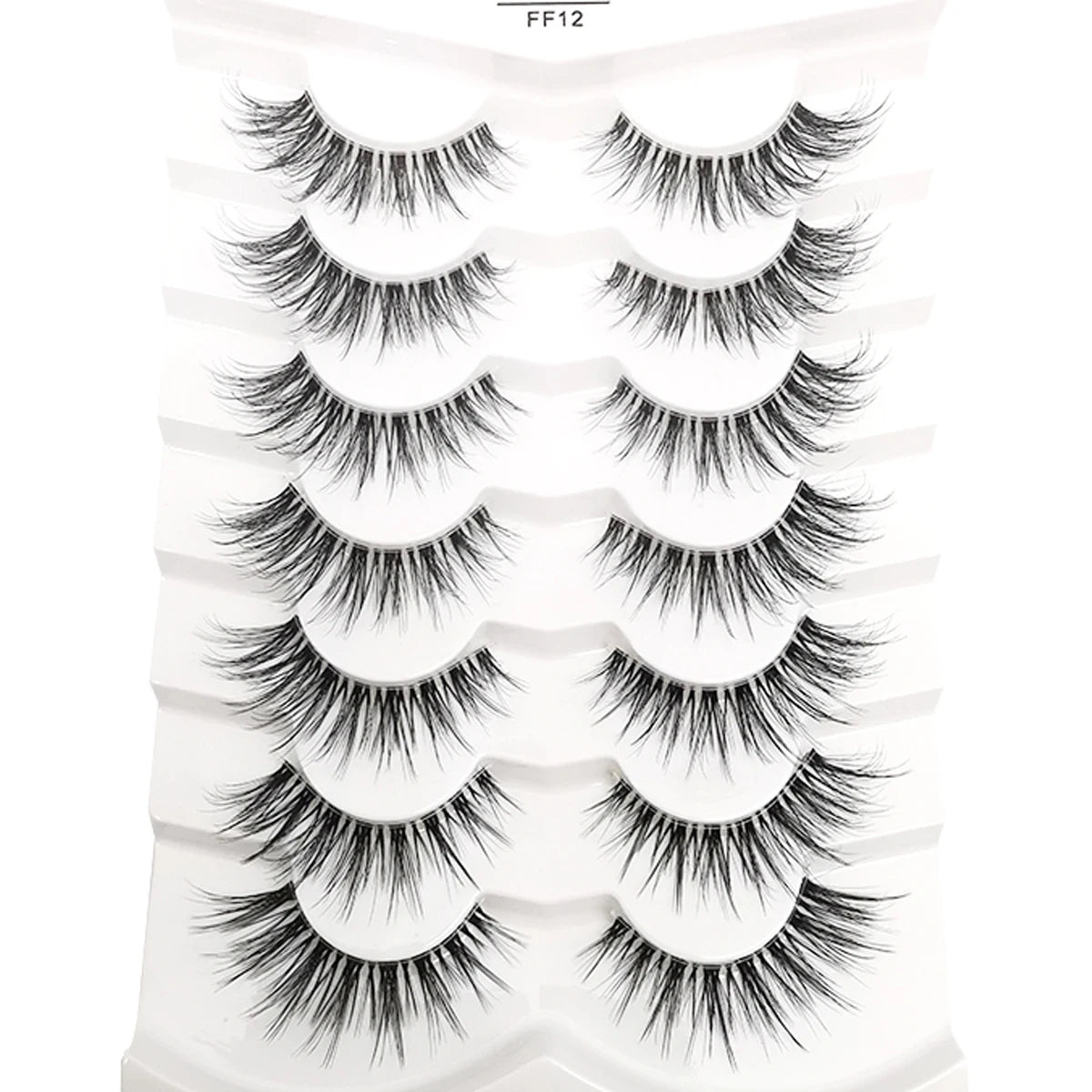 HBZGTLAD 7 Pairs Cat Eye Faux Mink Lashes – Clear Band, Wispy & Natural Full Strip Eyelashes