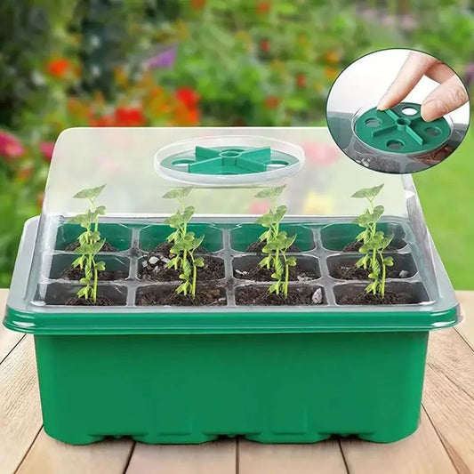 12-Well Plastic Seedling Tray | Insulated Pot for Succulent & Seed Sowing