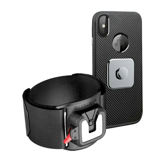 360° Rotatable Wristband Cell Phone Holder – Detachable Armband for Biking, iPhone 15 Pro Max