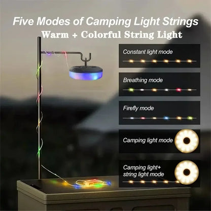 LED Camping Strip Lamp - 10M Waterproof Atmosphere Light Belt for Outdoor Garden & Tent Decoration