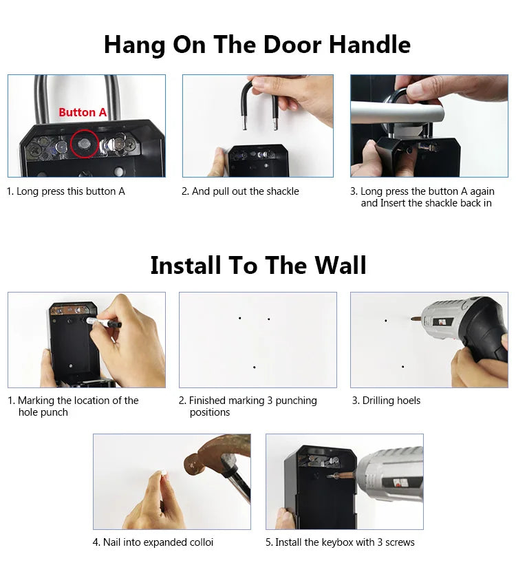 YRHAND TTLock Wifi Security Box – Smart Digital Fingerprint Lock with Password & Tuya App for Portable Protection