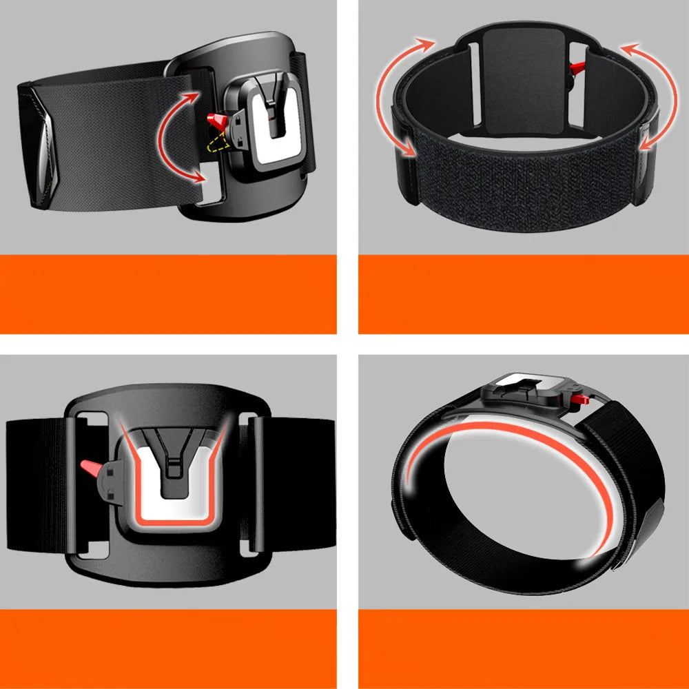 360° Rotatable Wristband Cell Phone Holder – Detachable Armband for Biking, iPhone 15 Pro Max