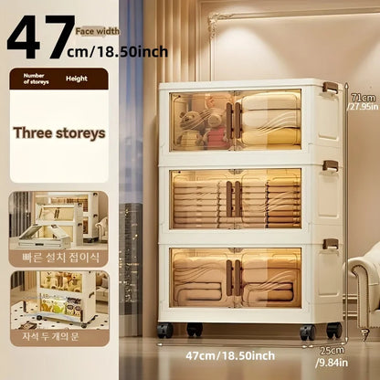 Foldable Storage Box with Clear Door – Durable, Spacious Organizer for Clothes, Books, Toys & Home Essentials