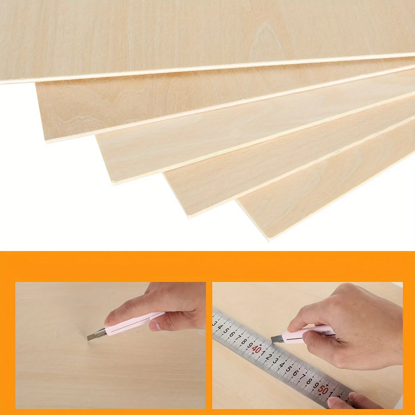 2 / 4 / 8 / 16Pcs Basswood Boards (12x8x0.08in) – 2mm Thin Laser Cut Wood for Crafts & DIY Model Making