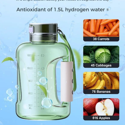 1.5L Hydrogen Water Bottle - Portable Sports Bottle with Rich Molecular Hydrogen Water Generator
