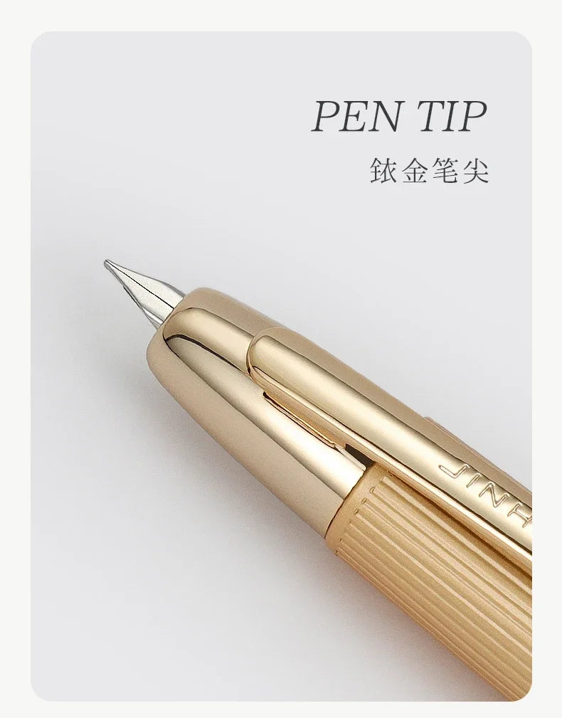 JINHAO 10 Metal Pearl Blue Fountain Pen – EF/F Nib, Pattern Design | Ink Pens for School, Office & Gifts