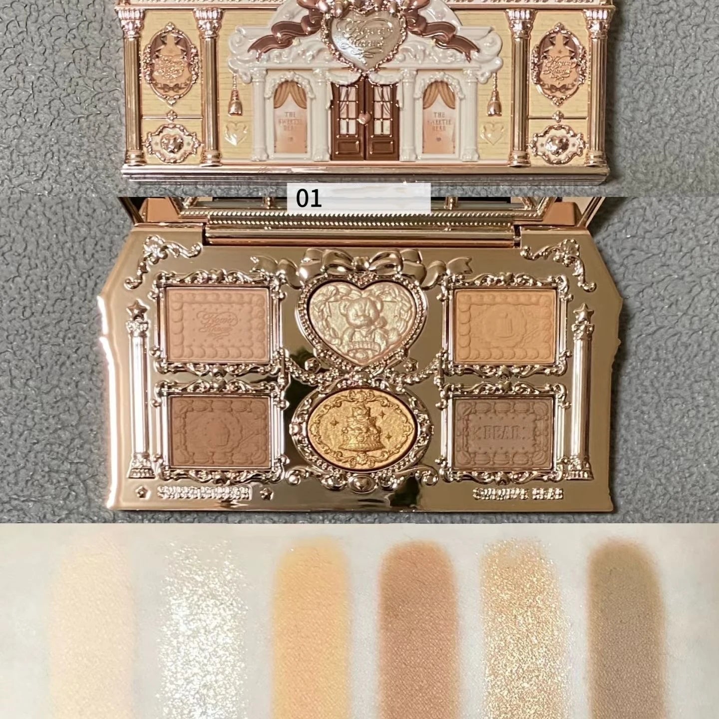 Flower Knows Moonlight Mermaid Eyeshadow Palette – 5-Color Matte, Shimmer & Glitter Waterproof Eye Shadow