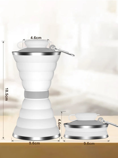 500ML Foldable Silicone Water Bottle: Leak-Proof & Portable Sports Travel Companion for Outdoor Adventures, Gym, Hiking - Reusable & Convenient