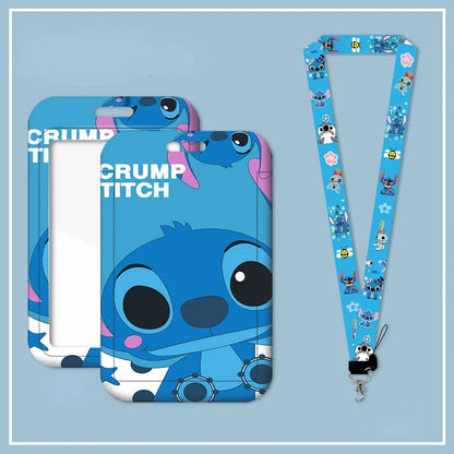 Disney Anime Stitch Badge Holder – Kawaii Card Holder Lanyard for Students, Kids, Campus Neck Strap Gift