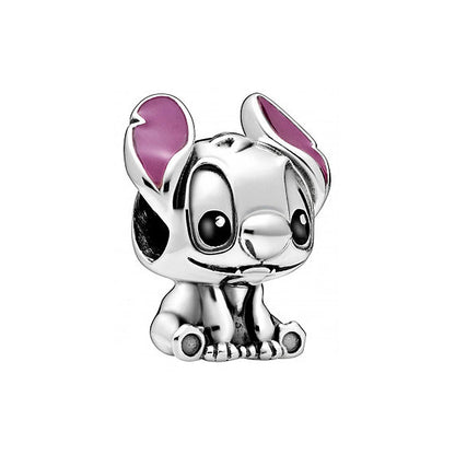 MINISO League of Legends Mickey & Minnie 925 Sterling Silver Charm – Beads Fit for Pandora Bracelet, Ladies Jewelry