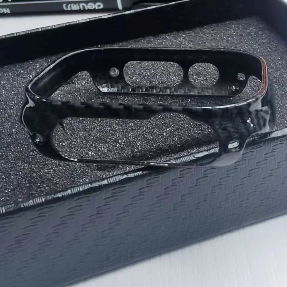 Genuine Carbon Fiber Shockproof Case – Slim Bumper Cover for Apple Watch S8/S9/Ultra 2 (49mm)