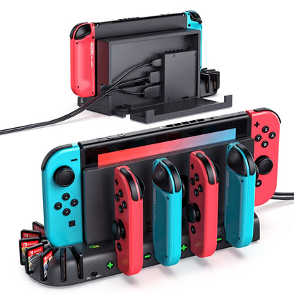 Switch Joy-Con & Pro Controller Fast Charging Dock — 8-Game Slot Station for Nintendo Switch OLED