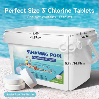 3-Inch 40 lbs Stabilized Pool Chlorine Tablets – Slow Dissolving for Pools, Hot Tubs & Spas