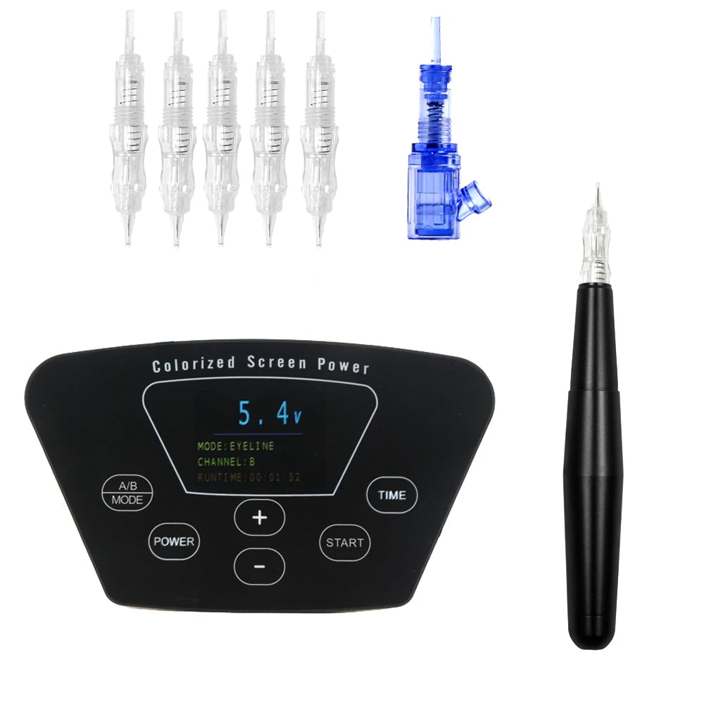 Professional PMU Cartridge Needles – 1R 3R 5R Screw Tips for P300 Rotary Tattoo Machine, Eyebrow & SMP Use