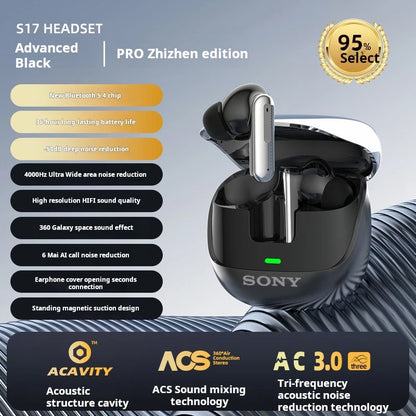 SONY S17 Bluetooth Headset – In-Ear Wireless Sport Earphones, HiFi Stereo, Waterproof TWS Earbuds with Built-in Mic