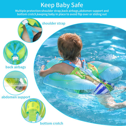 Baby Swimming Float with Canopy – Inflatable Infant Floating Ring, Kids Swim Pool Accessory, Summer Bathing Toy