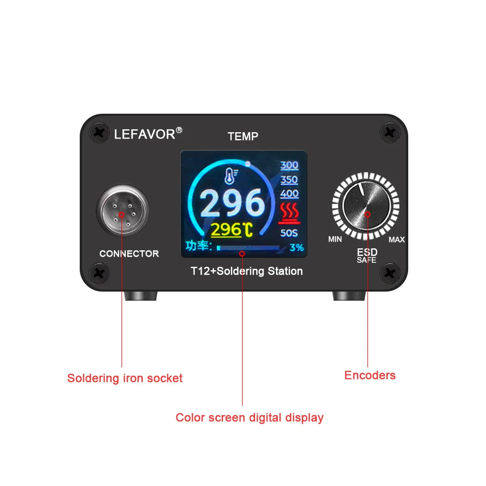 T12 75W Digital Soldering Iron Station – Adjustable Temperature Control, Welding & Rework Microcontroller Tool