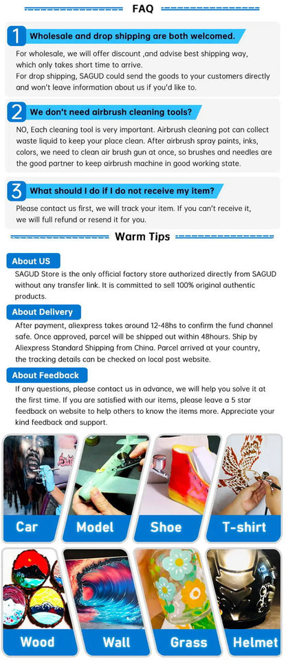 SAUGD 9PCS Airbrush Adapter Fitting Replacement Kit – Coupling Connectors for Compressor & Airbrush Hose