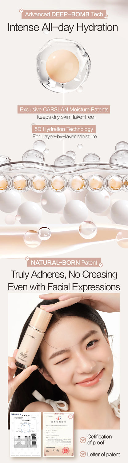 CARSLAN Long-Lasting Moisture Matte Liquid Foundation – Full Coverage Concealer, Whitening & Oil Control Face Base Makeup