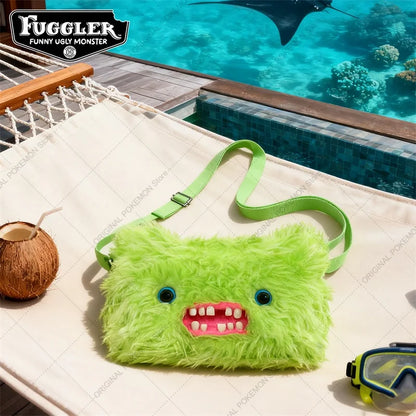 Original Fuggler Ugly Teeth Monster Plush Crossbody Bag – Kawaii Screech Mr. Buttons Shoulder Doll Gift