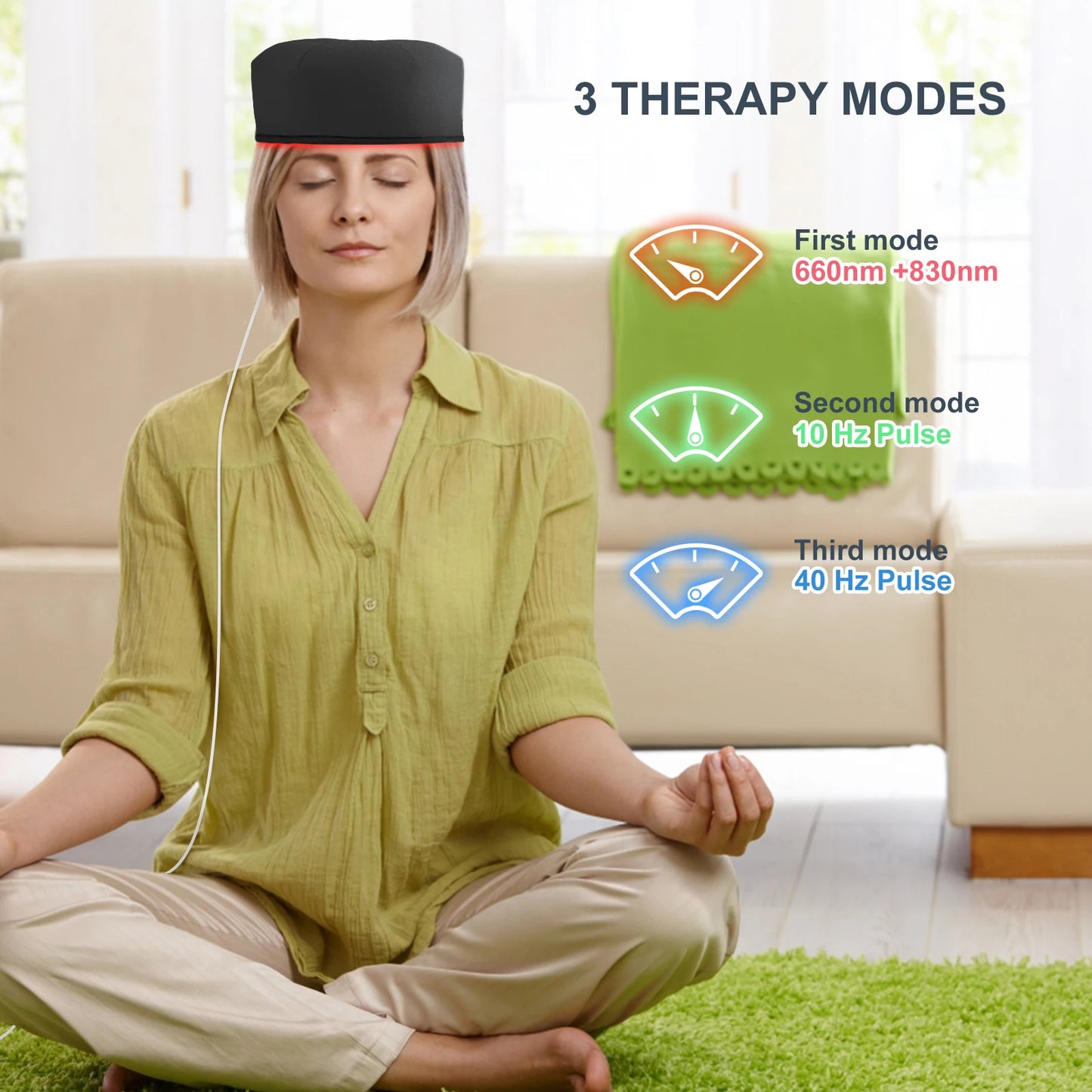 Red Light Therapy Hair Growth Hat – Near-Infrared LED Cap for Scalp Relief, Hair Loss Prevention & Head Relaxation