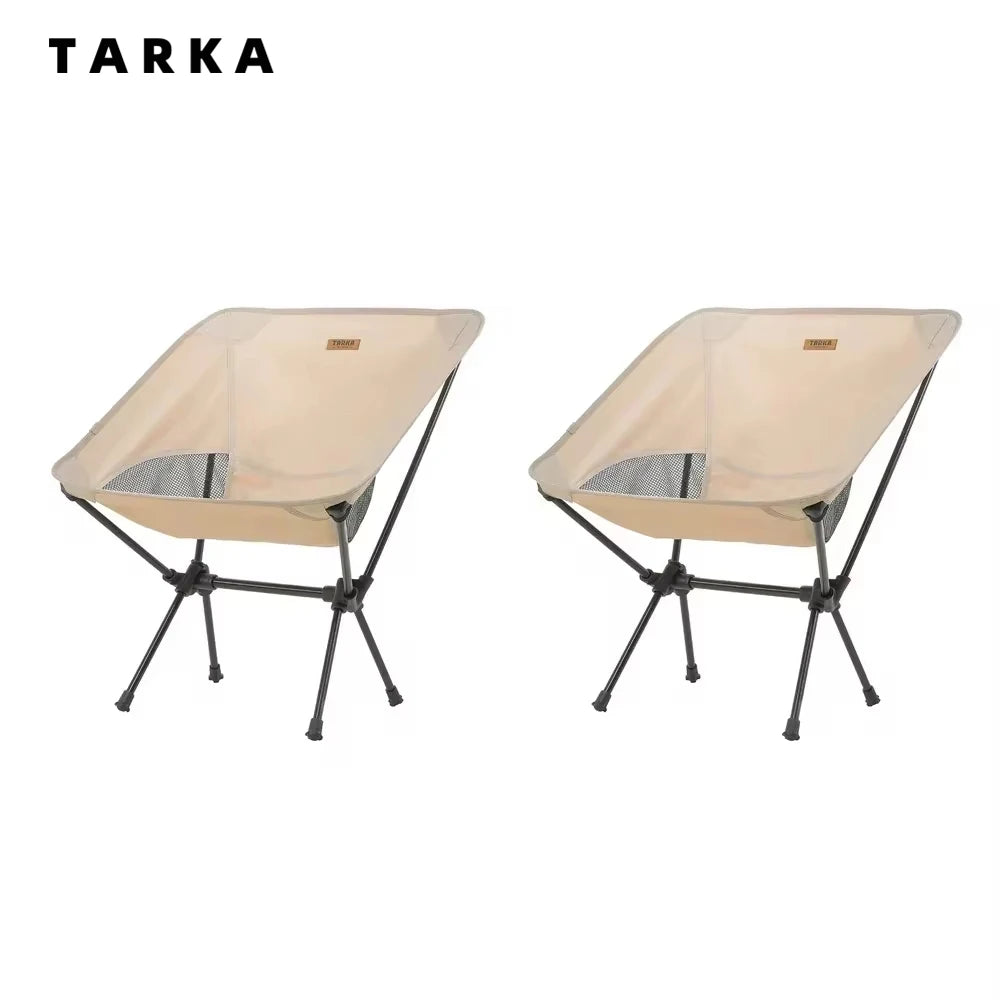 TARKA 2pcs Foldable Camping Chairs – Lightweight Folding Travel, Fishing, Backpacking, Garden & Balcony Seats