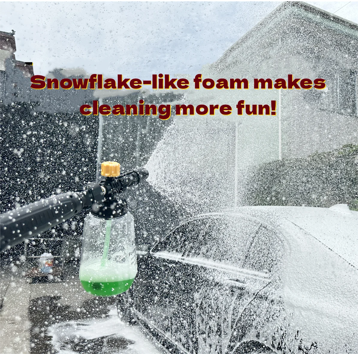1 PC Black and Yellow Thick Handle Foam Cannon with 1000 ML Transparent Bottle: Snow Foam Lance Washer Kit - Pressure Car Washer Accessory