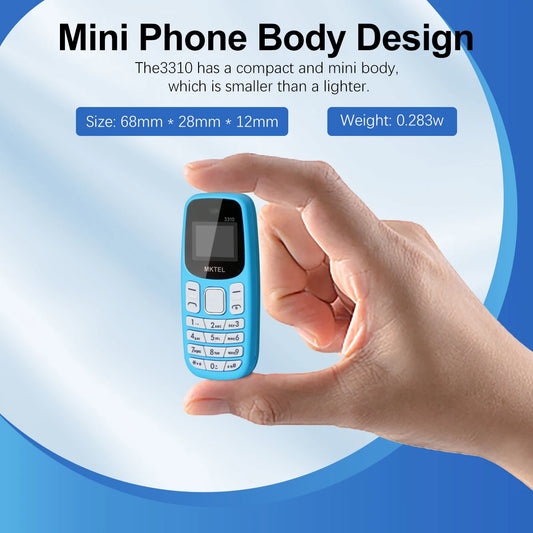 MKTEL 3310 Mini Feature Phone – Dual SIM, Dual Standby with MP3/MP4, FM Radio, Bluetooth & GPRS