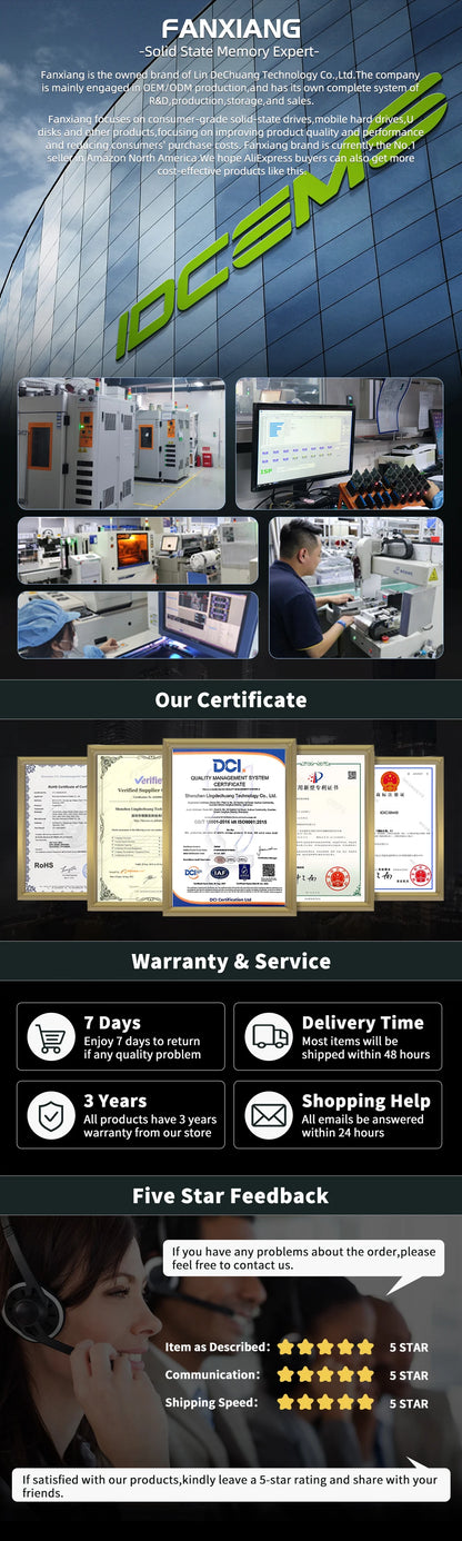 Fanxiang S500Pro/S880 M.2 SSD – 3500MB/s & 7300MB/s PCIe 3.0/4.0 NVMe Internal Solid State Drive (512GB, 1TB, 2TB, 4TB) for Laptop & PC