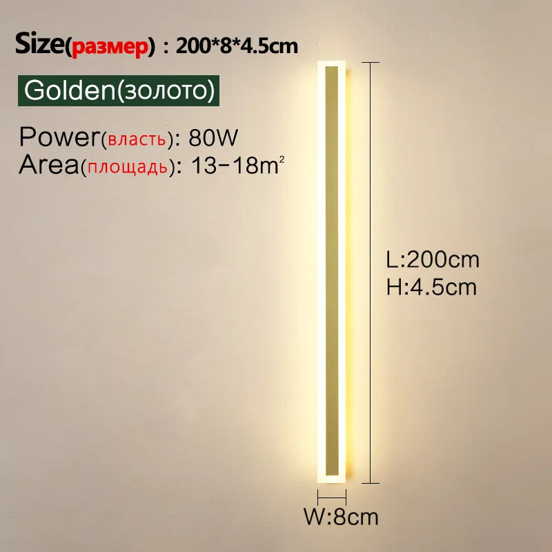 Outdoor Wall Lamp – IP65 Waterproof LED Long Corridor & Staircase Light, Balcony, Villa & Garden Entrance Lighting