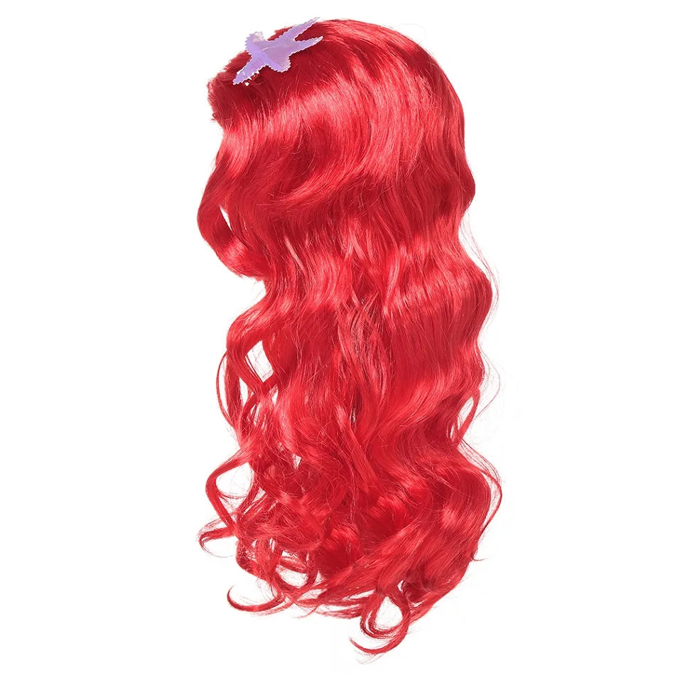 Children's Princess Wigs - Frozen Elsa Anna Cosplay Accessories for Girls, Ariel Jasmine Barbie Halloween Costume