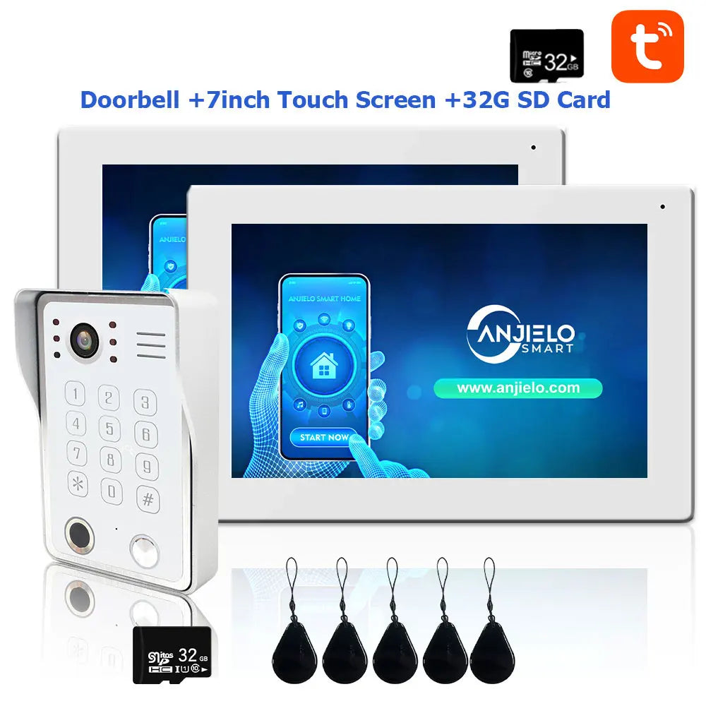 Fingerprint 5-in-1 WiFi Video Doorbell — Tuya Smart 1080P Touch Intercom System for Home Security