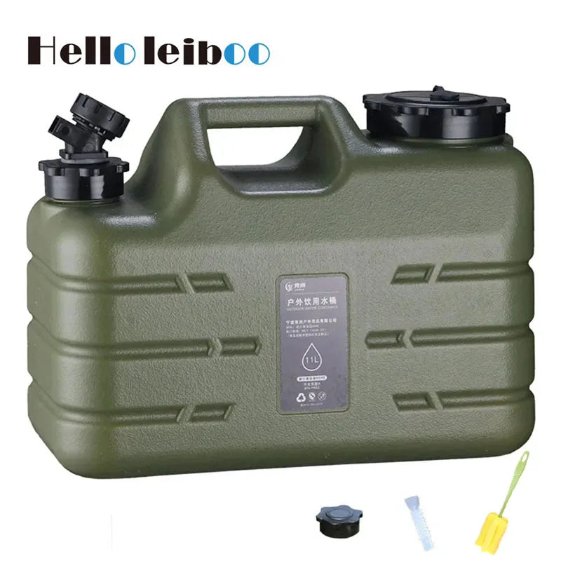 11L Portable Water Bucket – Large Capacity Drinking Canister with Detachable Leak-Proof Faucet for Outdoor Travel