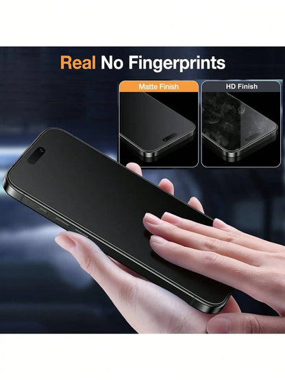 3PCS Matte Anti-Peeping Tempered Glass Screen Protector – Compatible with iPhone 16/16 Pro/16 Pro Max/17/17 Pro/17 Pro Max/17 Air