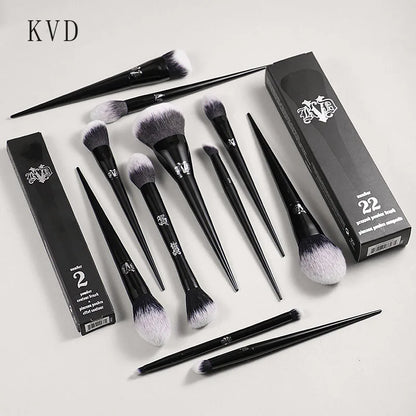 Kat Von D Makeup Brush Set – KVD Foundation, Blush, Highlight, Concealer, Powder & Eyeshadow Brushes Kit